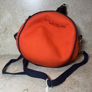 Vintage Canteen Bota Bag "The Guzzler" Made In Spain Round Orange 70s/80s Style